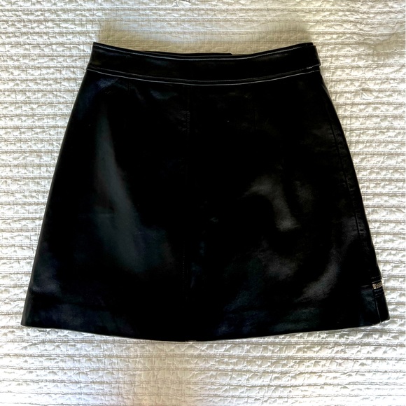 Ena Pelly Genuine Leather New Yorker Mini Skirt - Picture 2 of 4